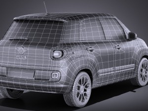 Fiat 500L US Version 2014 vray 3D Model