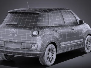Fiat 500L US Version 2014 vray 3D Model