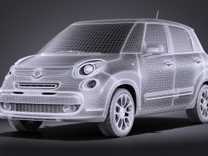 Fiat 500L US Version 2014 vray 3D Model