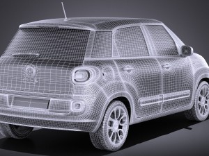 Fiat 500L US Version 2014 vray 3D Model