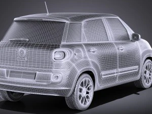 Fiat 500L US Version 2014 vray 3D Model