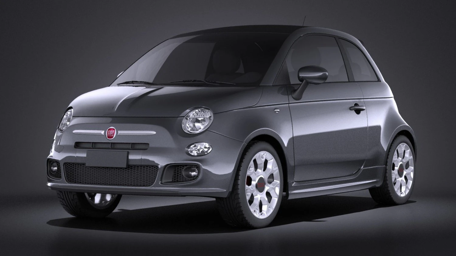 Fiat 500S 2014 vray 3D Model .c4d .max .obj .3ds .fbx .stl .blend 