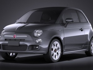 Fiat 500S 2014 vray 3D Модель