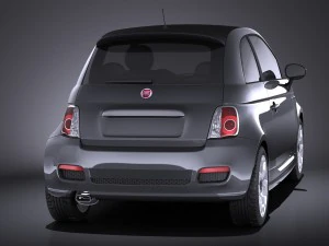 Fiat 500S 2014 vray 3D Model