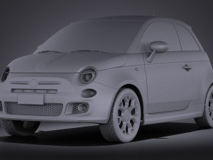 Fiat 500S 2014 vray 3D मॉडल