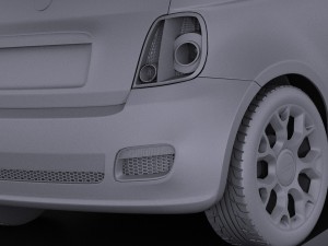 Fiat 500S 2014 vray 3D मॉडल