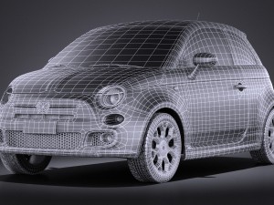 Fiat 500S 2014 vray 3D मॉडल