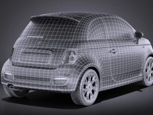 Fiat 500S 2014 vray 3D Model