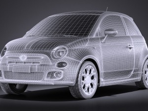 Fiat 500S 2014 vray 3D मॉडल