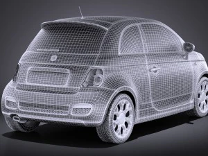 Fiat 500S 2014 vray 3D Model