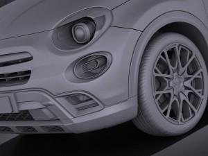 Fiat 500X Cross 2015 vray 3D Model