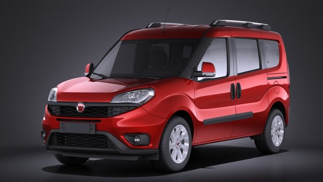 Fiat Doblo Passenger 2015 vray Modello 3D .c4d .max .obj .3ds .fbx .stl .blend 