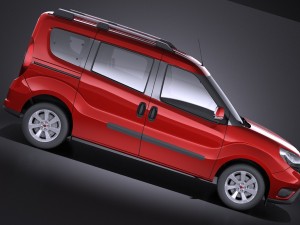 Fiat Doblo Passenger 2015 vray Modello 3D