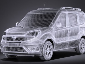 Fiat Doblo Passenger 2015 vray Modello 3D