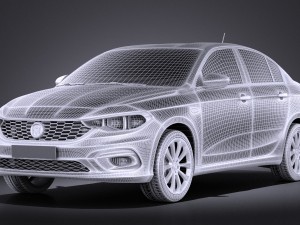 Fiat Tipo 2016 vray Modelo 3D