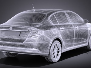 Fiat Tipo 2016 vray Modelo 3D