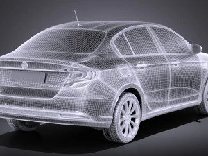 Fiat Tipo 2016 vray 3D Model