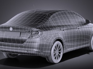 Fiat Tipo 2016 vray Modelo 3D