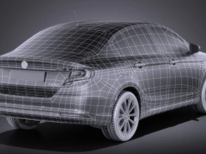 Fiat Tipo 2016 vray 3D Model