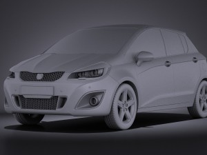 Generic Hatchback 5-door 2016 vray Model 3D