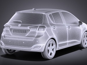 Generic Hatchback 5-door 2016 vray Model 3D