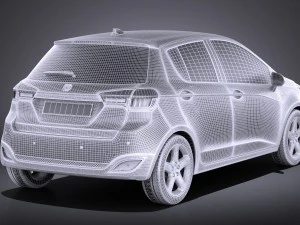 Generic Hatchback 5-door 2016 vray 3D Model