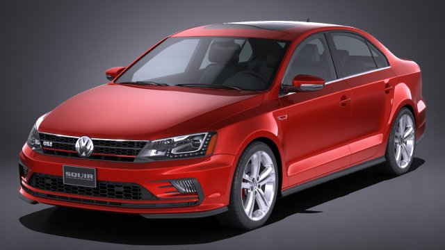 Volkswagen Jetta GLI 2017 3D Model .c4d .max .obj .3ds .fbx .stl .blend