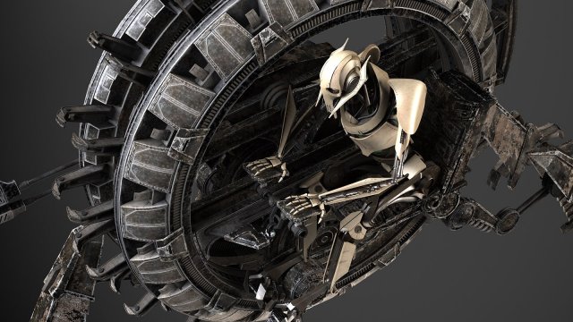 Star wars genreal grievous wheel bike 3D Model in Robot 3DExport