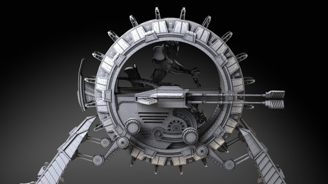 Star wars genreal grievous wheel bike 3D in 3DExport