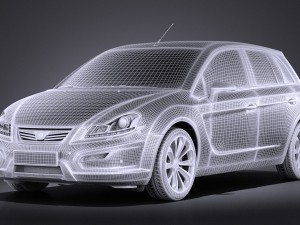 Generic Average Hatchback 2015 vray 3D Model