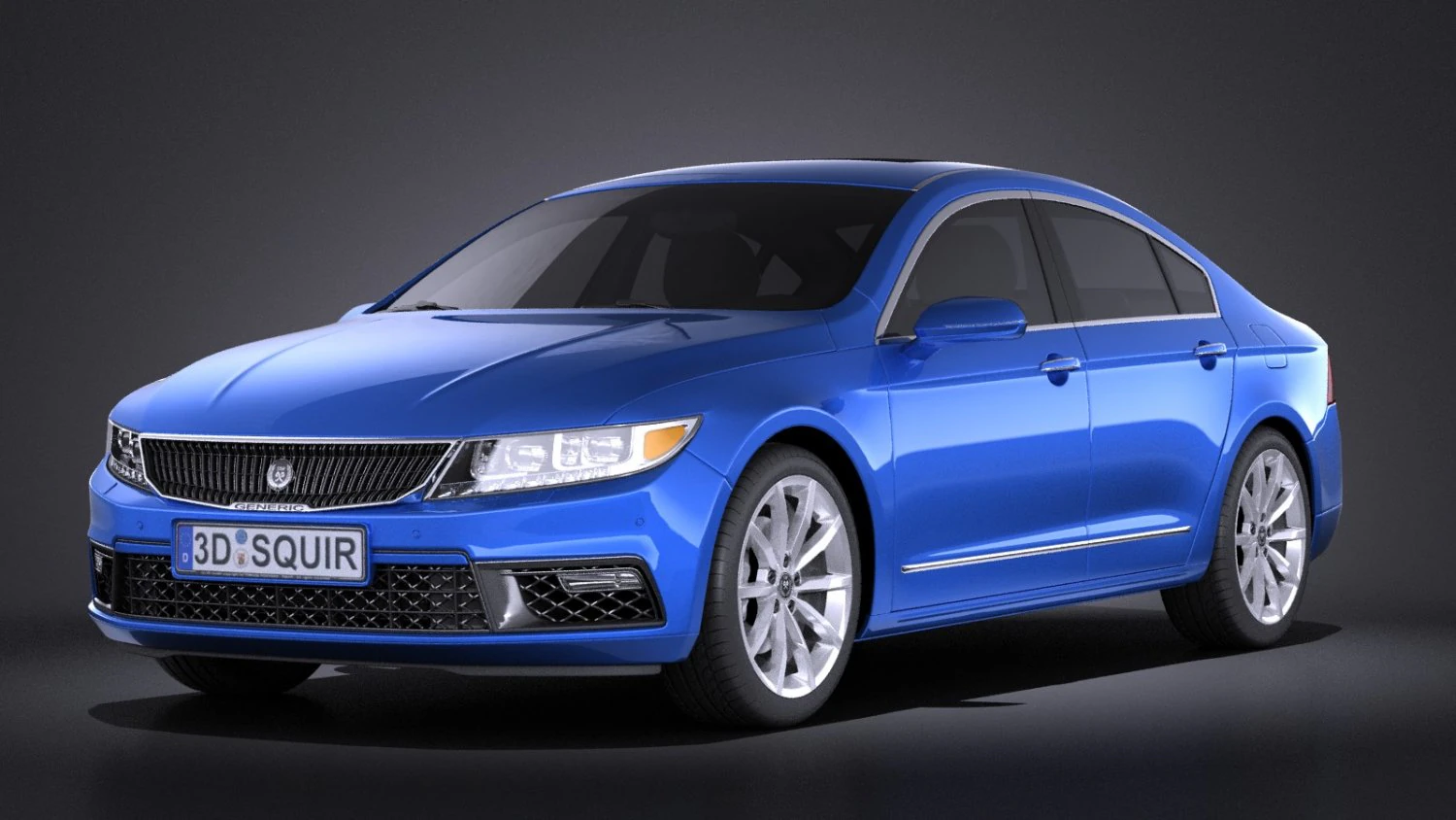 Generic Luxury Sedan 2016 vray 3D Model .c4d .max .obj .3ds .fbx .stl .blend