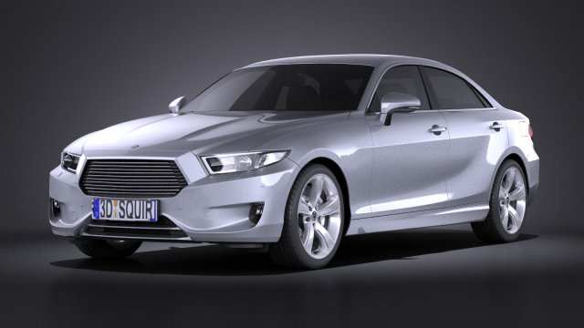 Generic Sedan Midclass 2015 vray 3D Model .c4d .max .obj .3ds .fbx .stl .blend