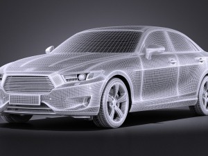 Generic Sedan Midclass 2015 vray 3D Model