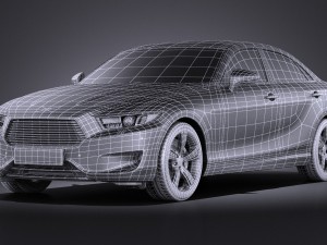 Generic Sedan Midclass 2015 vray 3D Model