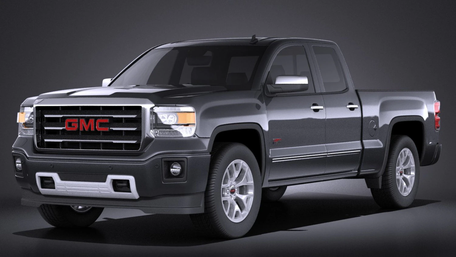 GMC Sierra Crew Cab 2014 vray 3D Model .c4d .max .obj .3ds .fbx .stl .blend