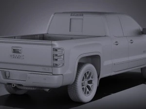 GMC Sierra Crew Cab 2014 vray 3D Model