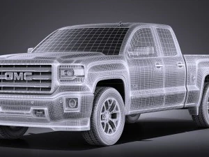GMC Sierra Crew Cab 2014 vray 3D Model