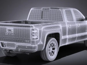 GMC Sierra Crew Cab 2014 vray 3D Model