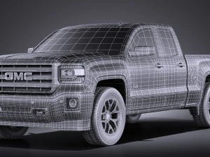 GMC Sierra Crew Cab 2014 vray 3D Model