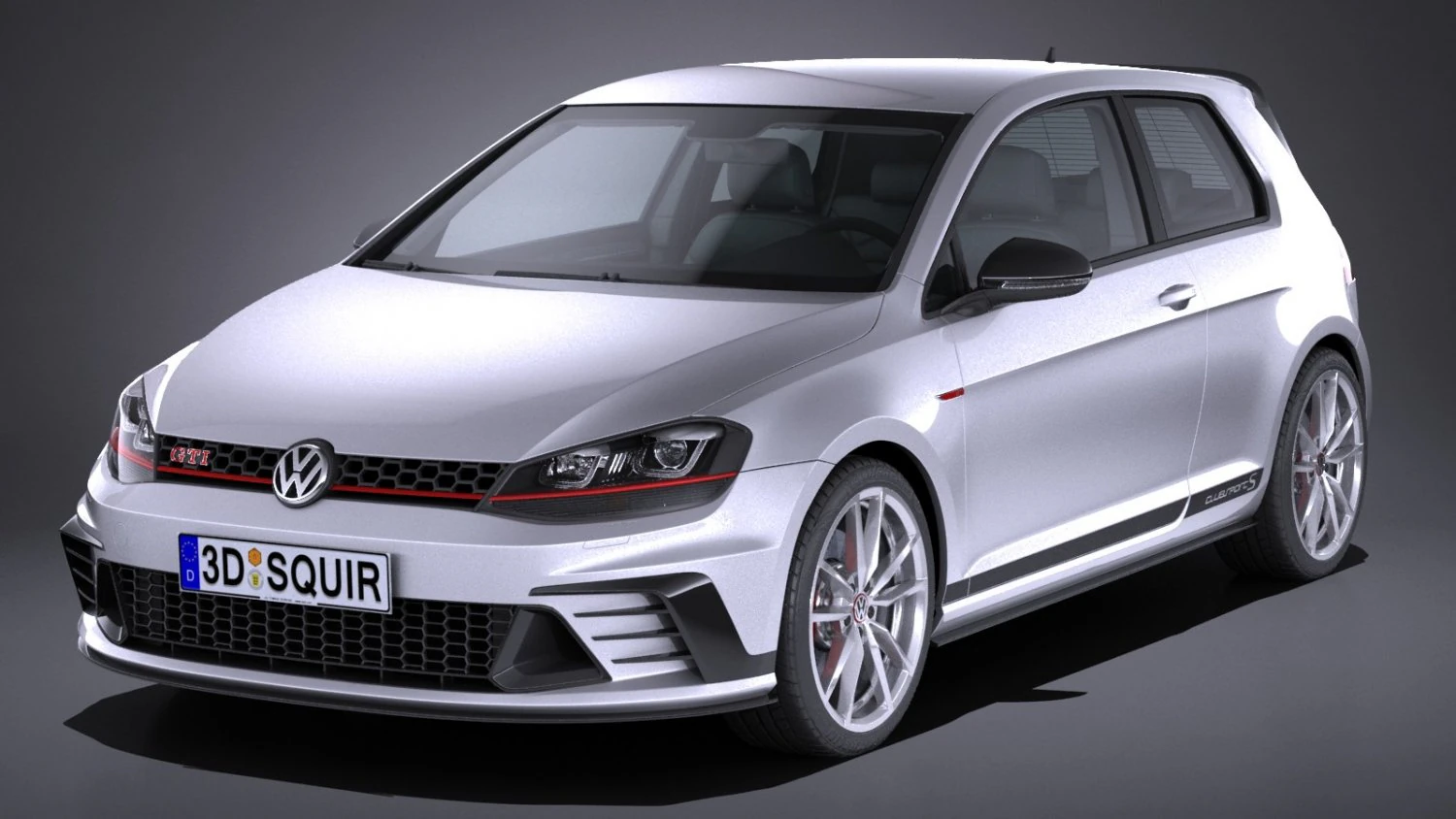 Volkswagen Golf GTI Clubsport S 2017 3D Model .c4d .max .obj .3ds .fbx .stl .blend 