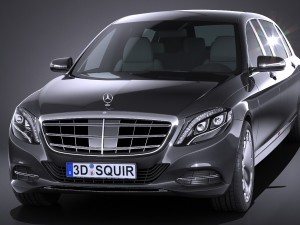 Mercedes-Benz S600 Pullman Maybach Guard 2018 3D Model