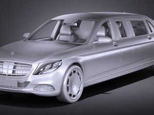 Mercedes-Benz S600 Pullman Maybach Guard 2018 3D Model
