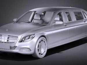 Mercedes-Benz S600 Pullman Maybach Guard 2018 3D Model
