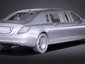 Mercedes-Benz S600 Pullman Maybach Guard 2018 3D Model