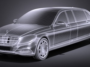 Mercedes-Benz S600 Pullman Maybach Guard 2018 3D Model