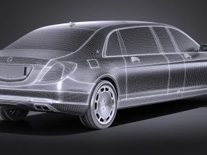 Mercedes-Benz S600 Pullman Maybach Guard 2018 3D Model