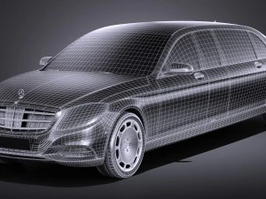 Mercedes-Benz S600 Pullman Maybach Guard 2018 3D Model