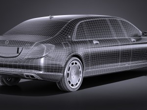 Mercedes-Benz S600 Pullman Maybach Guard 2018 3D Model