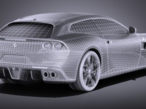 Ferrari GTC4 Lusso t 2017 3D Модель