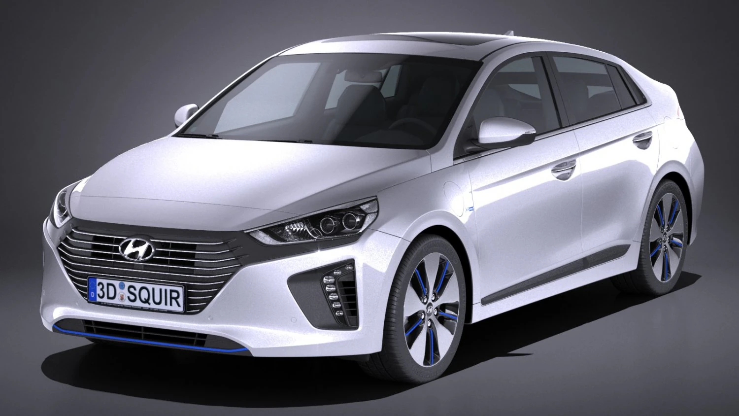 Hyundai Ioniq 2017 3D Model .c4d .max .obj .3ds .fbx .stl .blend 